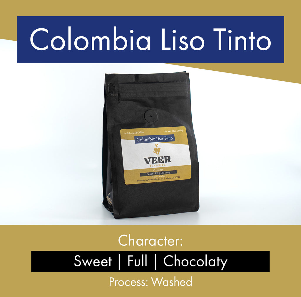 Veer Coffee Co. Colombia Liso Tinto, Coffee Bag and Tasting Notes