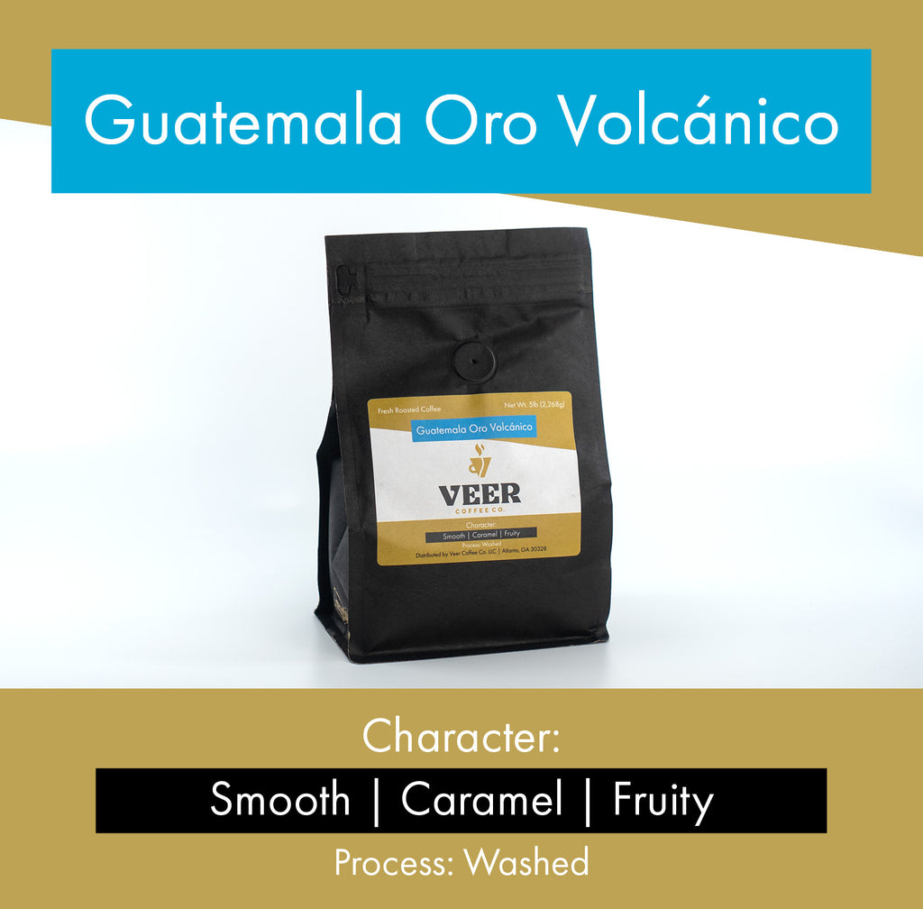 Veer Coffee Co. Guatemala Oro Volcanico, Coffee Bag and Tasting Notes